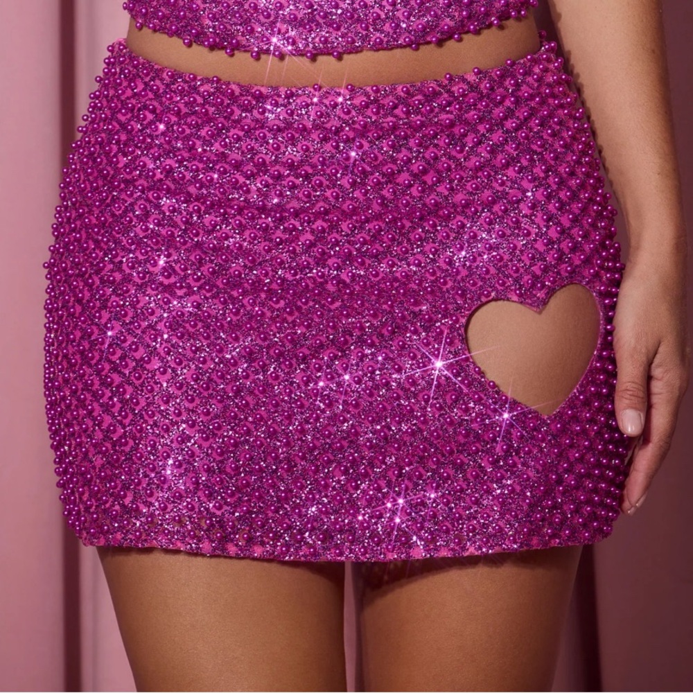 Embellished Heart Detail A Line Mini Skirt